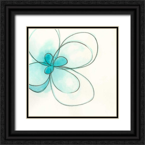 Floral Gesture III Black Ornate Wood Framed Art Print with Double Matting by Vess, June Erica