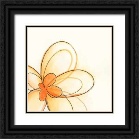 Floral Gesture IV Black Ornate Wood Framed Art Print with Double Matting by Vess, June Erica