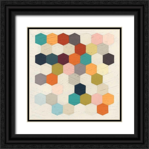 Honeycomb Geometry I Black Ornate Wood Framed Art Print with Double Matting by Vess, June Erica