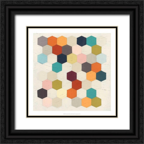 Honeycomb Geometry II Black Ornate Wood Framed Art Print with Double Matting by Vess, June Erica