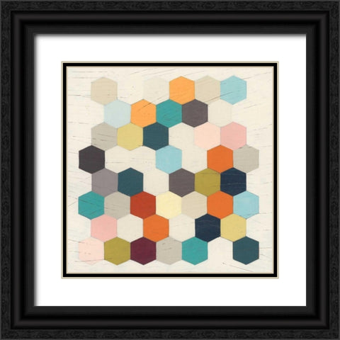 Honeycomb Geometry III Black Ornate Wood Framed Art Print with Double Matting by Vess, June Erica