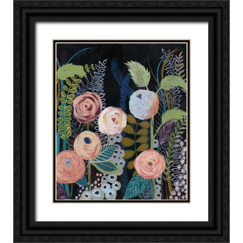Diverging Blooms I Black Ornate Wood Framed Art Print with Double Matting by Popp, Grace