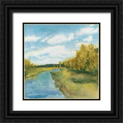 River Sketch I Black Ornate Wood Framed Art Print with Double Matting by Meagher, Megan