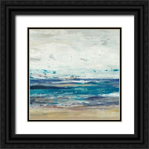 Indigo Horizon I Black Ornate Wood Framed Art Print with Double Matting by Studio W