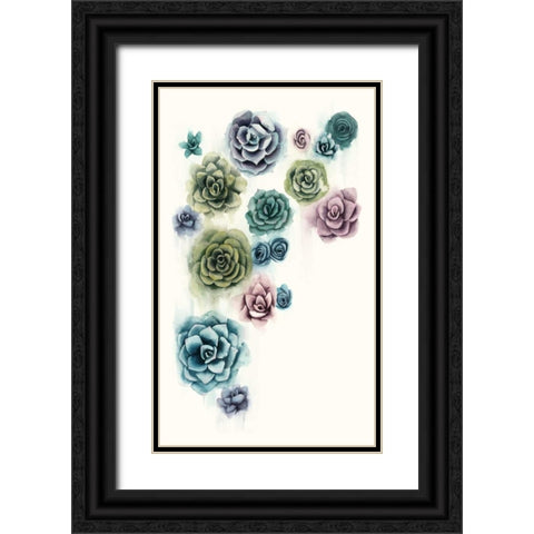 Succulent Cluster II Black Ornate Wood Framed Art Print with Double Matting by Popp, Grace