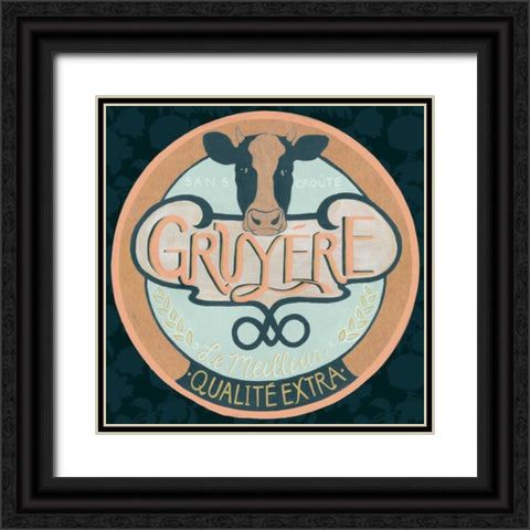 Cheese Label IV Black Ornate Wood Framed Art Print with Double Matting by Popp, Grace