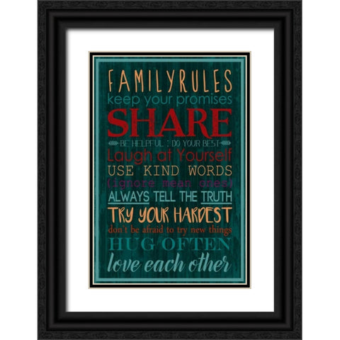 Spice Family Rules I Black Ornate Wood Framed Art Print with Double Matting by Popp, Grace