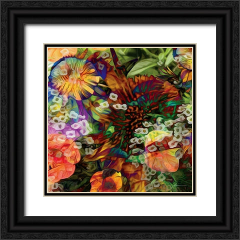 Embellished Eden Tile I Black Ornate Wood Framed Art Print with Double Matting by Burghardt, James