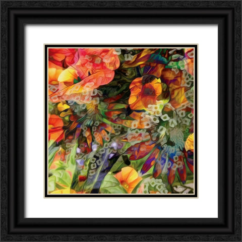 Embellished Eden Tile III Black Ornate Wood Framed Art Print with Double Matting by Burghardt, James