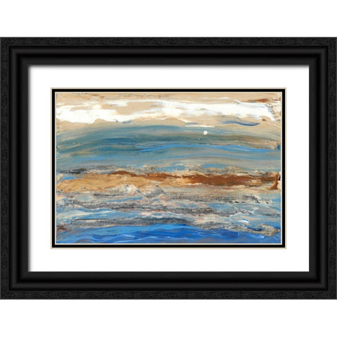Indigo Currents I Black Ornate Wood Framed Art Print with Double Matting by Ludwig, Alicia