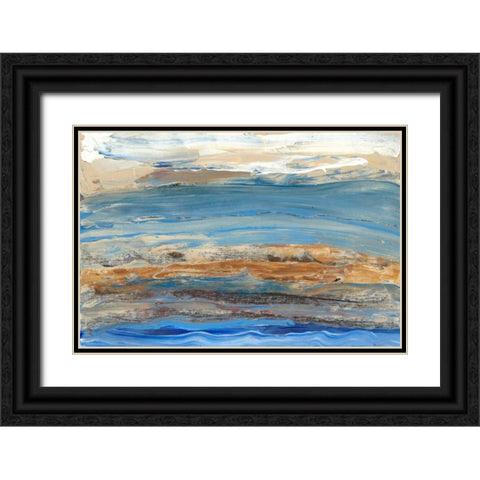 Indigo Currents II Black Ornate Wood Framed Art Print with Double Matting by Ludwig, Alicia