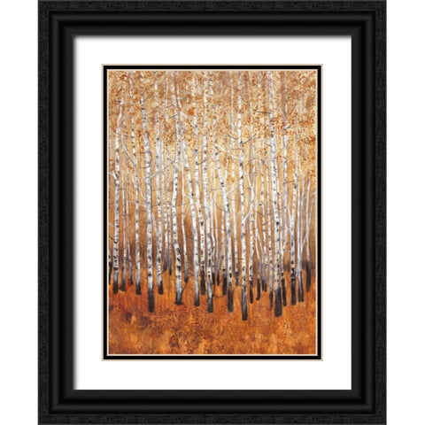 Sienna Birches I Black Ornate Wood Framed Art Print with Double Matting by OToole, Tim