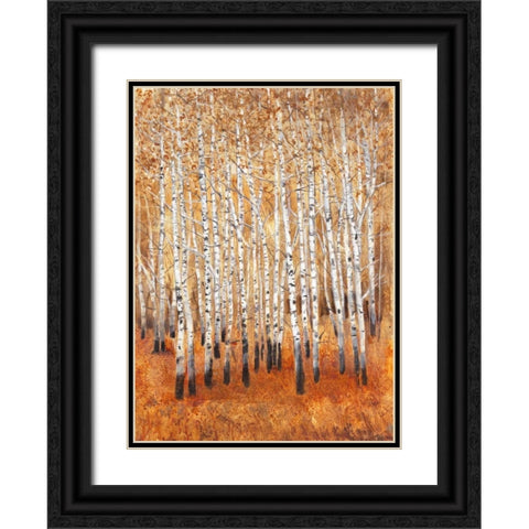 Sienna Birches II Black Ornate Wood Framed Art Print with Double Matting by OToole, Tim