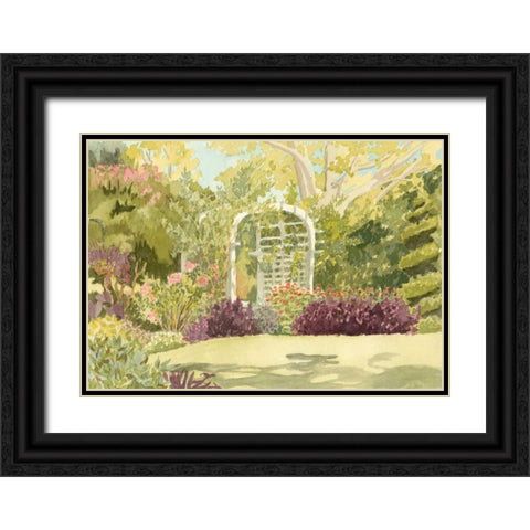 Aquarelle Garden II Black Ornate Wood Framed Art Print with Double Matting by Miller, Dianne