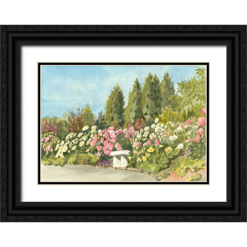 Aquarelle Garden III Black Ornate Wood Framed Art Print with Double Matting by Miller, Dianne
