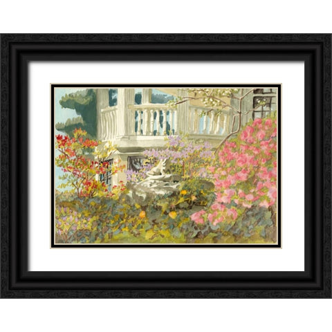 Aquarelle Garden V Black Ornate Wood Framed Art Print with Double Matting by Miller, Dianne