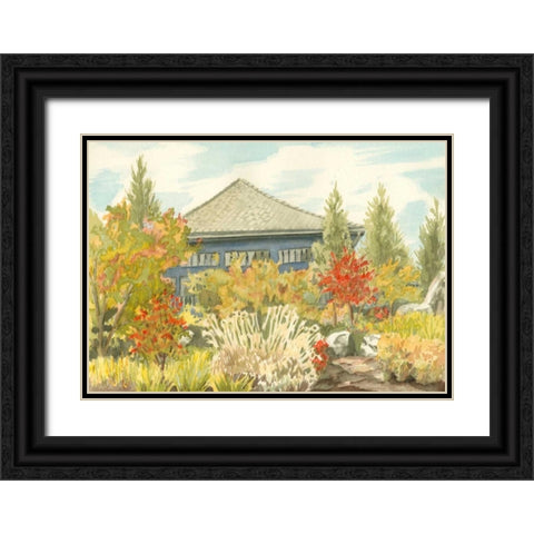 Aquarelle Garden VI Black Ornate Wood Framed Art Print with Double Matting by Miller, Dianne