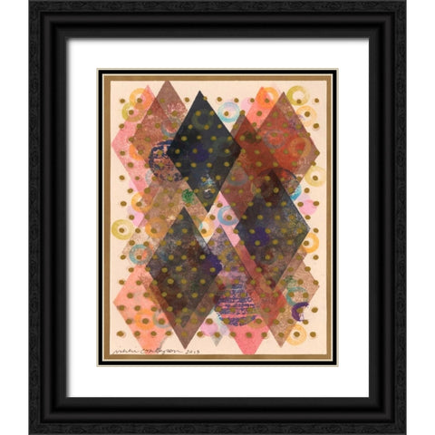 Inked Triangles I Black Ornate Wood Framed Art Print with Double Matting by Galapon, Nikki
