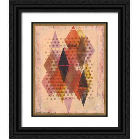 Inked Triangles II Black Ornate Wood Framed Art Print with Double Matting by Galapon, Nikki