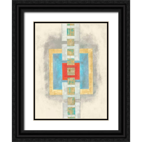 Squares in Line I Black Ornate Wood Framed Art Print with Double Matting by Galapon, Nikki