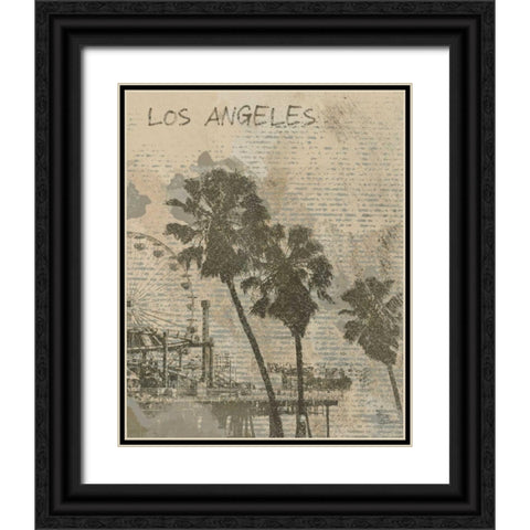 Remembering Los Angeles Black Ornate Wood Framed Art Print with Double Matting by Orlov, Irena