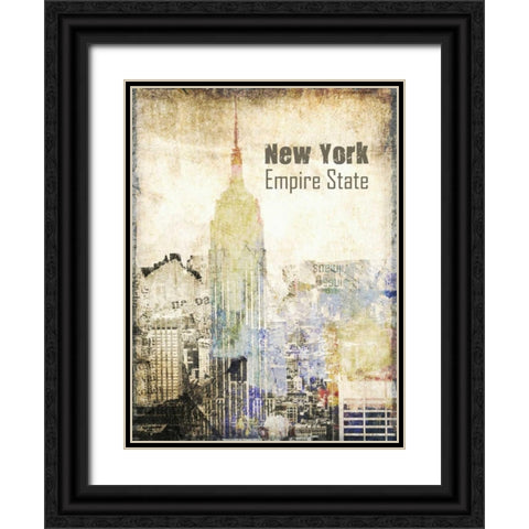 New York Grunge II Black Ornate Wood Framed Art Print with Double Matting by Orlov, Irena