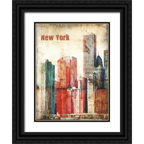 New York Grunge III Black Ornate Wood Framed Art Print with Double Matting by Orlov, Irena
