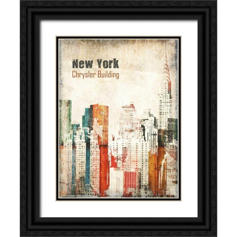 New York Grunge IV Black Ornate Wood Framed Art Print with Double Matting by Orlov, Irena