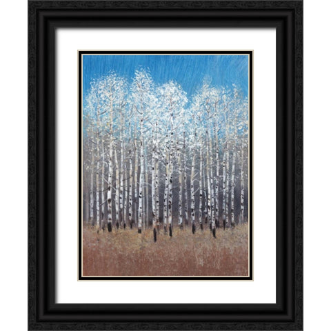 Cobalt Birches I Black Ornate Wood Framed Art Print with Double Matting by OToole, Tim