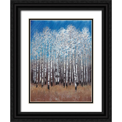 Cobalt Birches II Black Ornate Wood Framed Art Print with Double Matting by OToole, Tim