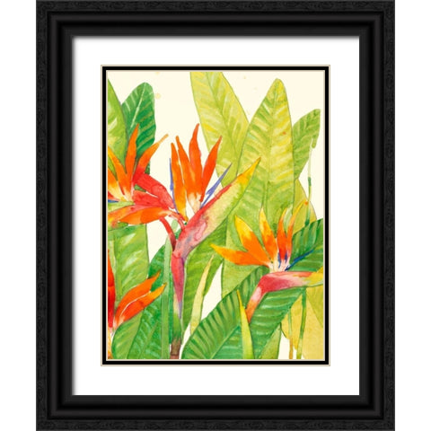 Watercolor Tropical Flowers IV Black Ornate Wood Framed Art Print with Double Matting by OToole, Tim