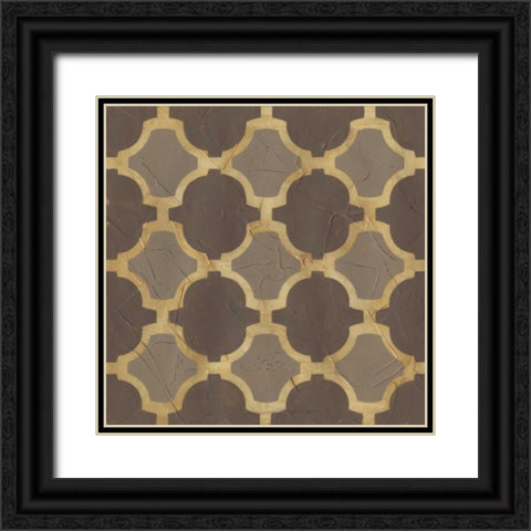 Golden Trellis II Black Ornate Wood Framed Art Print with Double Matting by Vess, June Erica