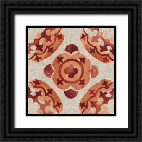 Elemental Tiles VI Black Ornate Wood Framed Art Print with Double Matting by Zarris, Chariklia