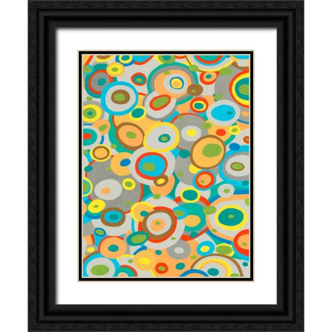 Overlapping Ovals II Black Ornate Wood Framed Art Print with Double Matting by Galapon, Nikki