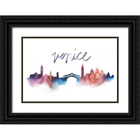 World Cities Skyline III Black Ornate Wood Framed Art Print with Double Matting by Popp, Grace
