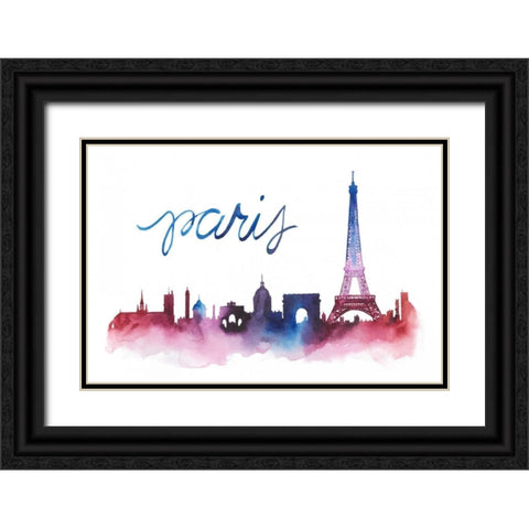 World Cities Skyline V Black Ornate Wood Framed Art Print with Double Matting by Popp, Grace