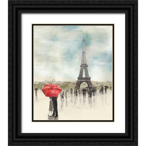 Rainy Day Lovers I Black Ornate Wood Framed Art Print with Double Matting by Popp, Grace