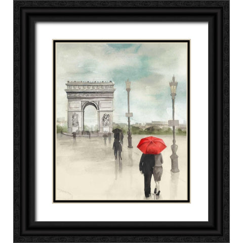 Rainy Day Lovers II Black Ornate Wood Framed Art Print with Double Matting by Popp, Grace