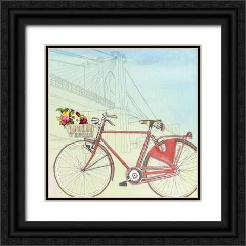Biking Through New York Black Ornate Wood Framed Art Print with Double Matting by McCavitt, Naomi
