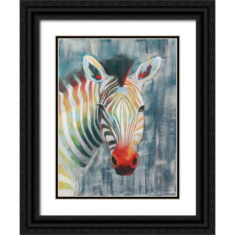 Prism Zebra I Black Ornate Wood Framed Art Print with Double Matting by Popp, Grace