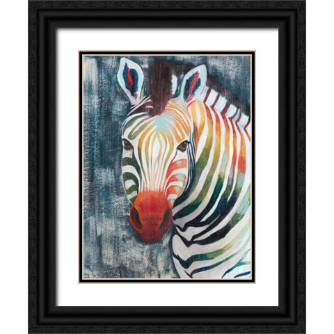 Prism Zebra II Black Ornate Wood Framed Art Print with Double Matting by Popp, Grace