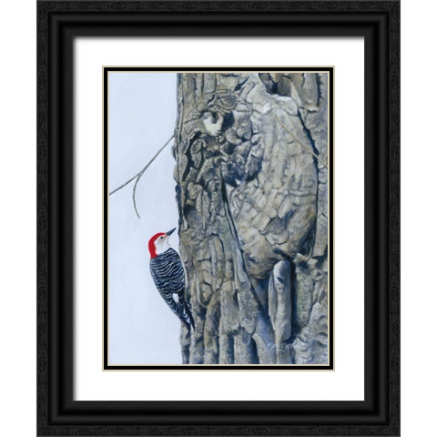 Red Bellied Woodpecker I Black Ornate Wood Framed Art Print with Double Matting by Szatkowski, Fred