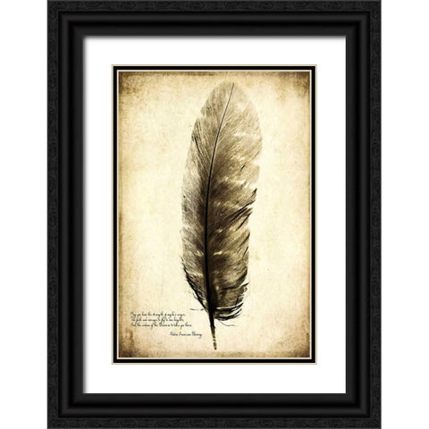 Feather on the Wind I Black Ornate Wood Framed Art Print with Double Matting by Malek, Honey