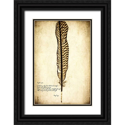 Feather on the Wind V Black Ornate Wood Framed Art Print with Double Matting by Malek, Honey