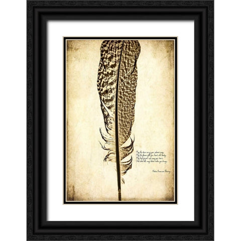 Feather on the Wind VI Black Ornate Wood Framed Art Print with Double Matting by Malek, Honey