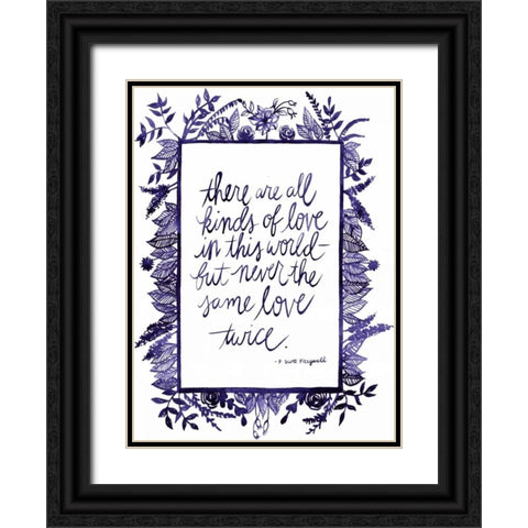 Love Quote IV Black Ornate Wood Framed Art Print with Double Matting by Popp, Grace