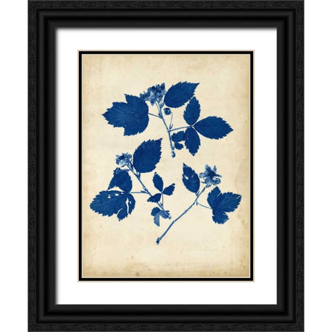 Indigo Leaf Study VI Black Ornate Wood Framed Art Print with Double Matting by Vision Studio