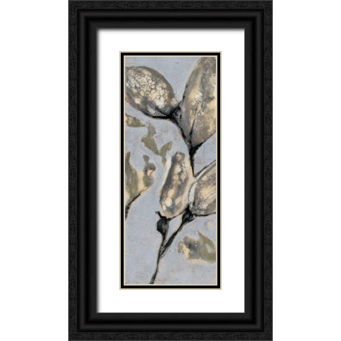 Flower Bud Triptych I Black Ornate Wood Framed Art Print with Double Matting by Goldberger, Jennifer