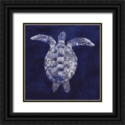 Sea Turtle Shadow I Black Ornate Wood Framed Art Print with Double Matting by Popp, Grace