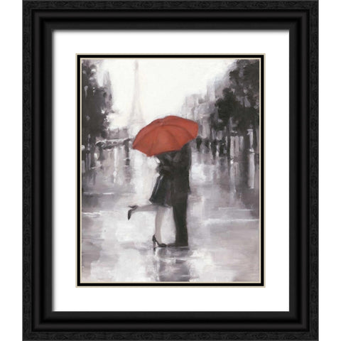 Caught in the Rain Black Ornate Wood Framed Art Print with Double Matting by Harper, Ethan